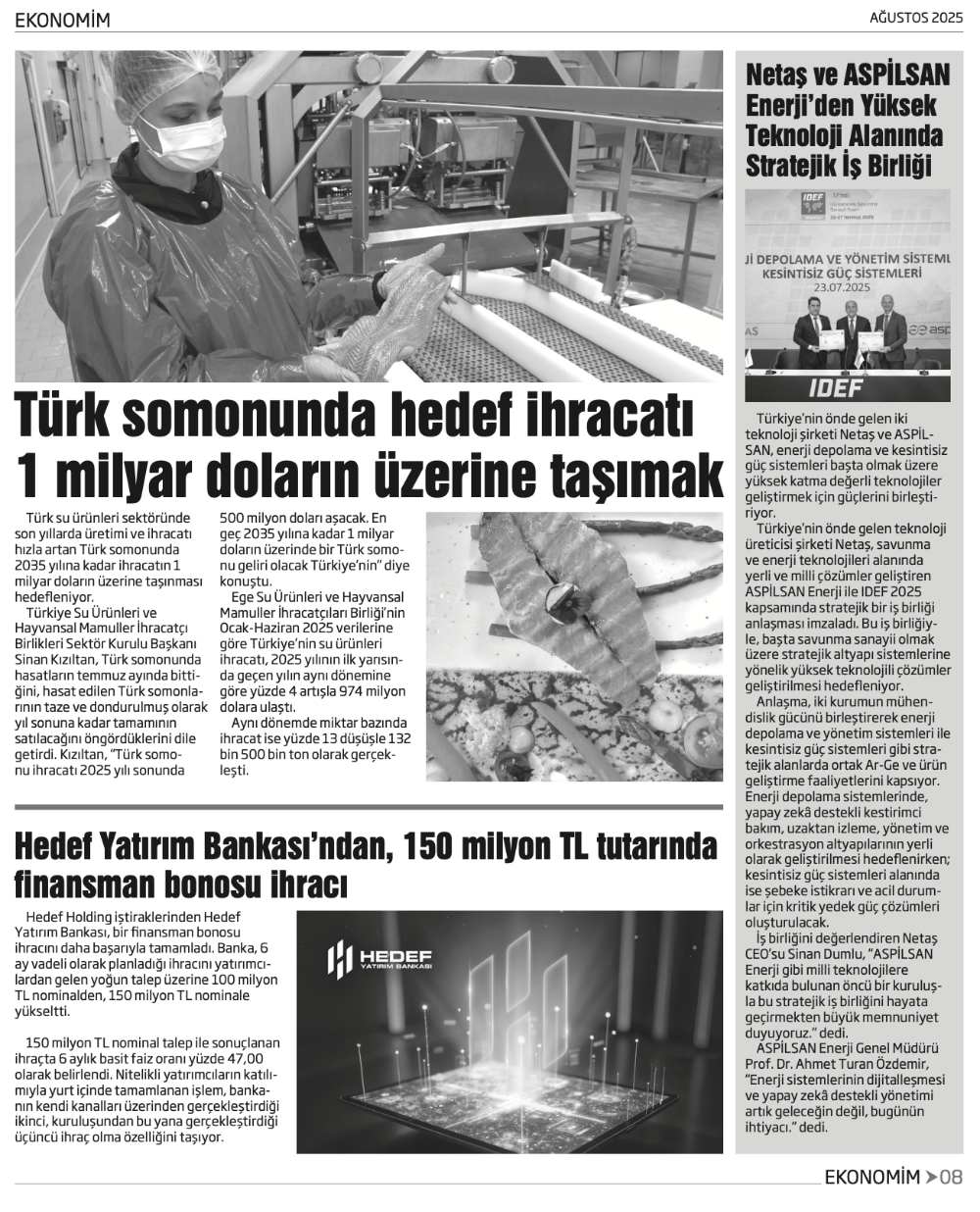 EKONOMİM AĞUSTOS SAYISI