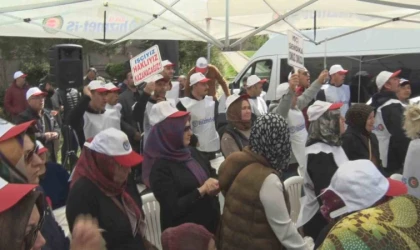 HİZMET-İŞ Sendikası Altındağ Belediyesi önünde direniş çadırı açtı